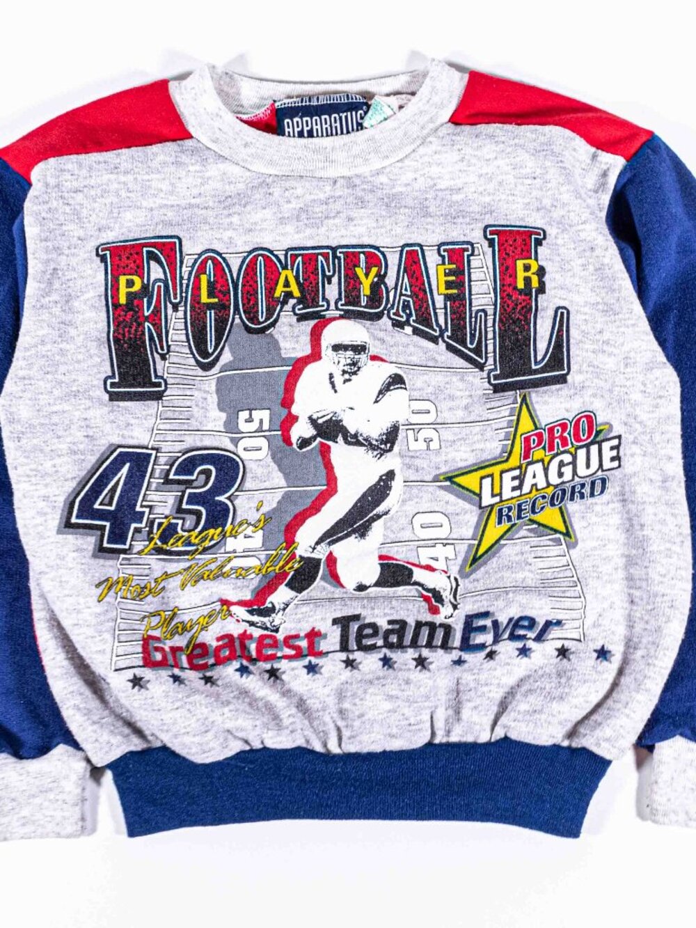 Vintage 90s Apparatus Football MVP Sweatshirt Kids Size 7 Youth Crewneck Retro